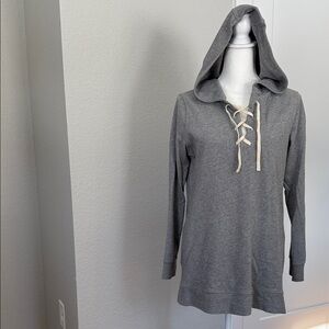 GAP Gray Lace-Up Hoodie Tunic - 100% Cotton